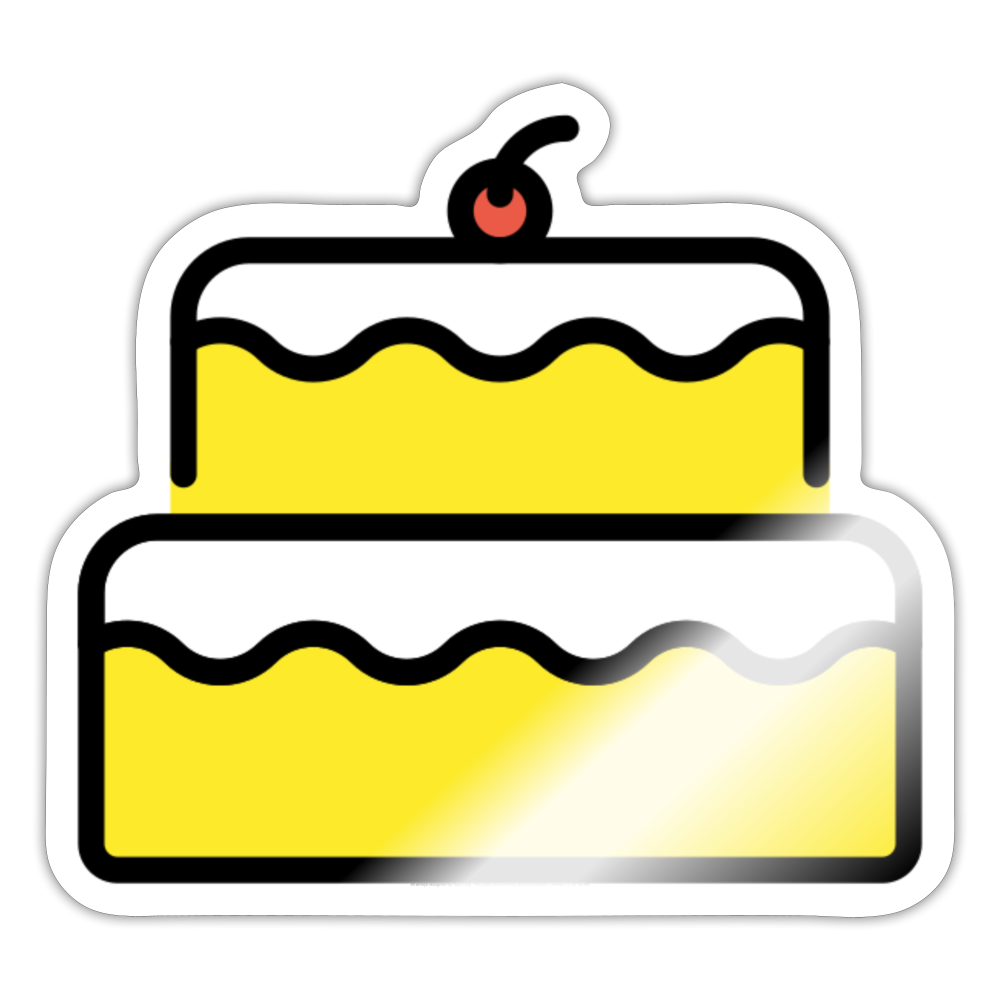 Birthday Cake Moji Sticker - Emoji.Express - white glossy