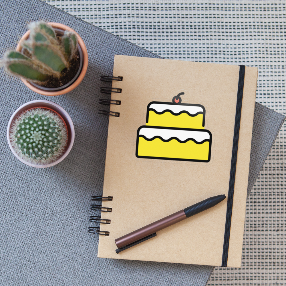 Birthday Cake Moji Sticker - Emoji.Express - transparent glossy
