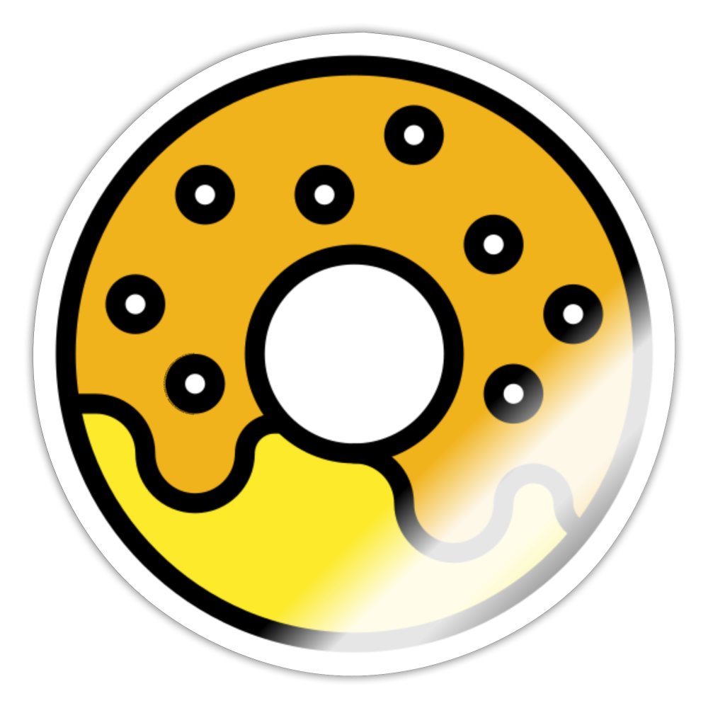 Doughnut Moji Sticker - Emoji.Express - white glossy