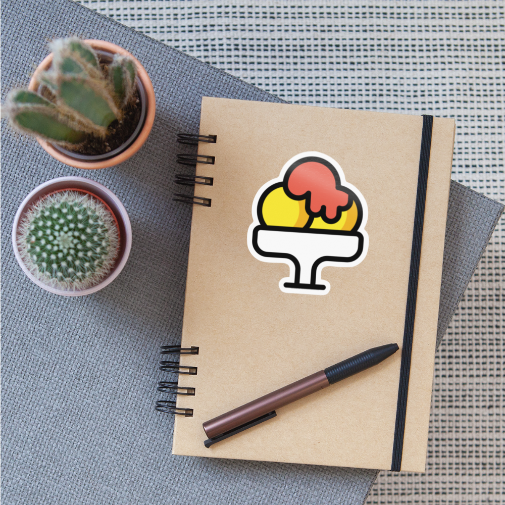 Shaved Ice Moji Sticker - Emoji.Express - white glossy
