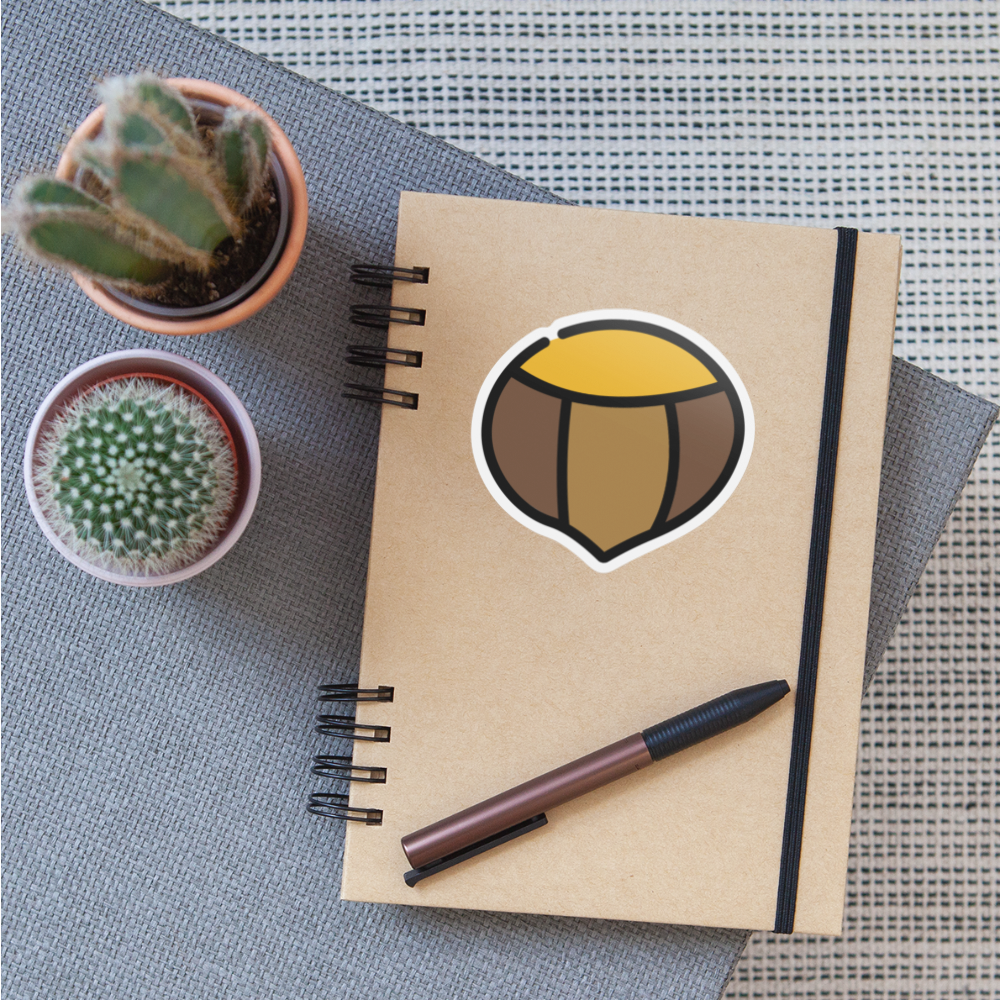 Chesnut Moji Sticker - Emoji.Express - white matte