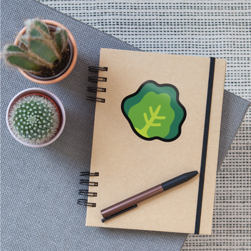 Leafy Green Moji Sticker - Emoji.Express - transparent glossy