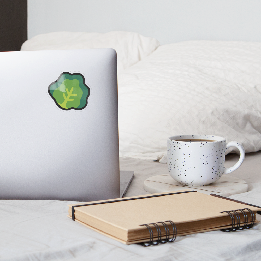 Leafy Green Moji Sticker - Emoji.Express - transparent glossy