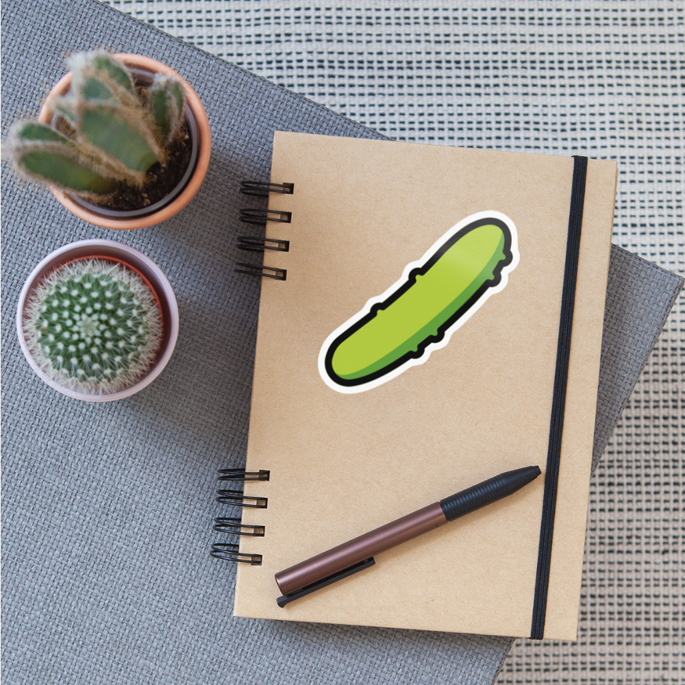 Cucumber Moji Sticker - Emoji.Express - white glossy