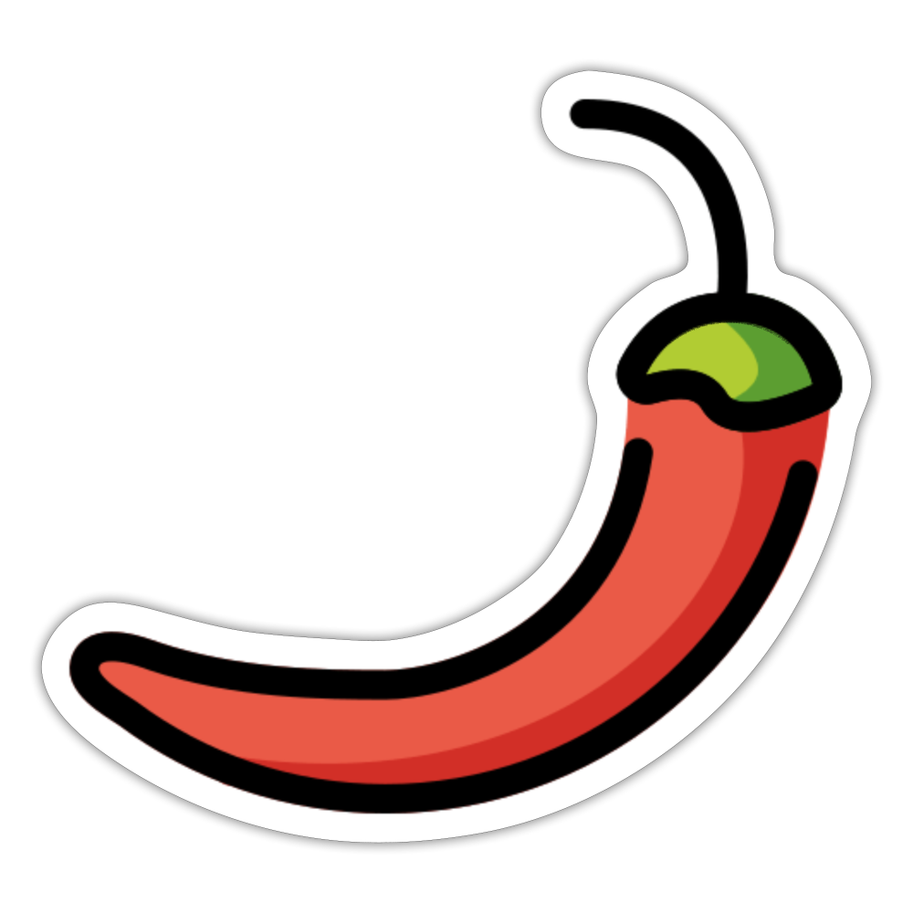 Hot Pepper Moji Sticker - Emoji.Express - white matte