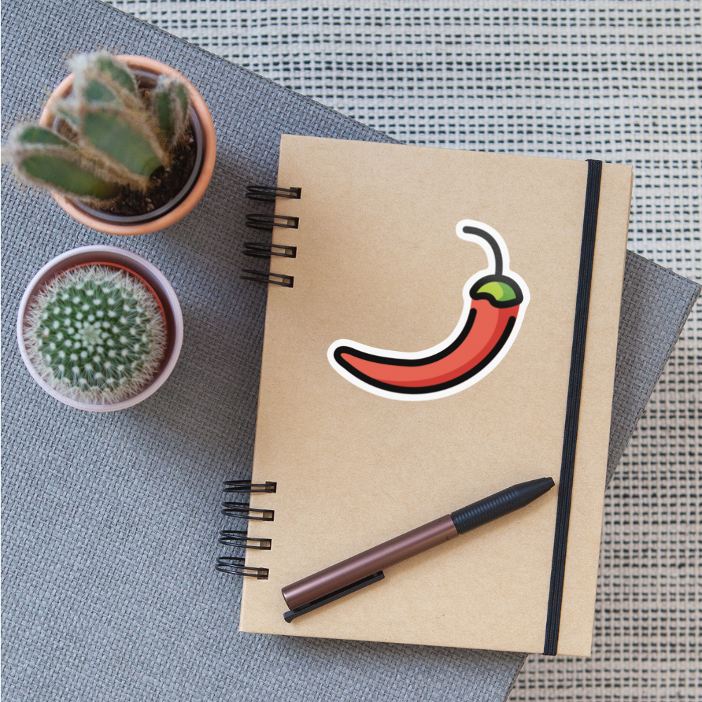 Hot Pepper Moji Sticker - Emoji.Express - white glossy