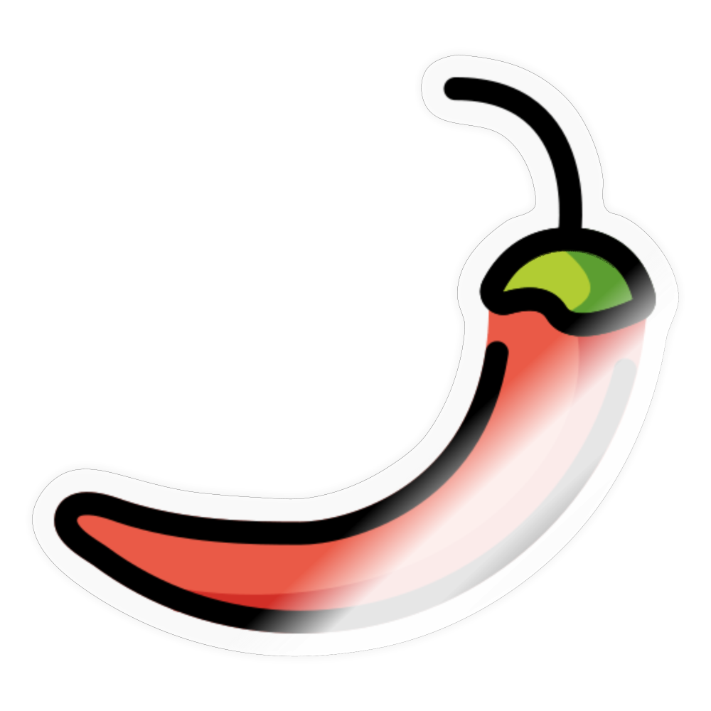 Hot Pepper Moji Sticker - Emoji.Express - transparent glossy