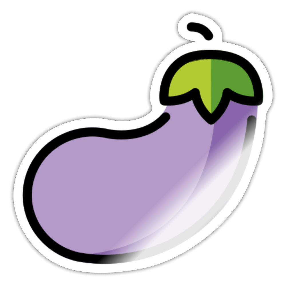 Eggplant Moji Sticker - Emoji.Express - white glossy