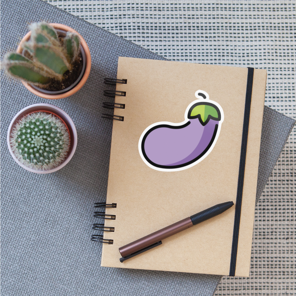 Eggplant Moji Sticker - Emoji.Express - white glossy