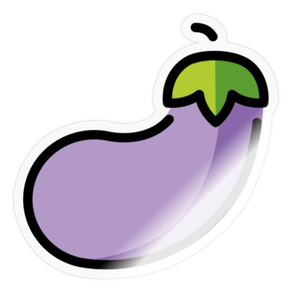 Eggplant Moji Sticker - Emoji.Express - transparent glossy