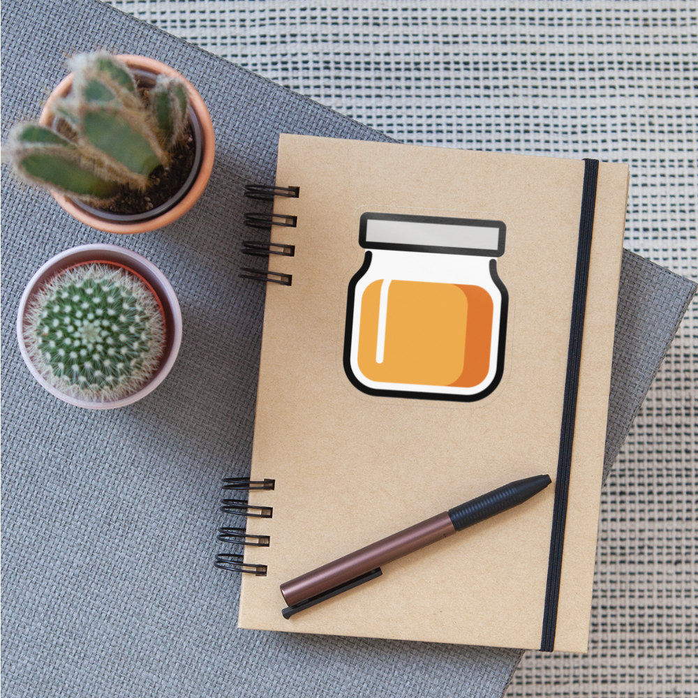 Jar with Orange Content Moji Sticker - Emoji.Express - transparent glossy