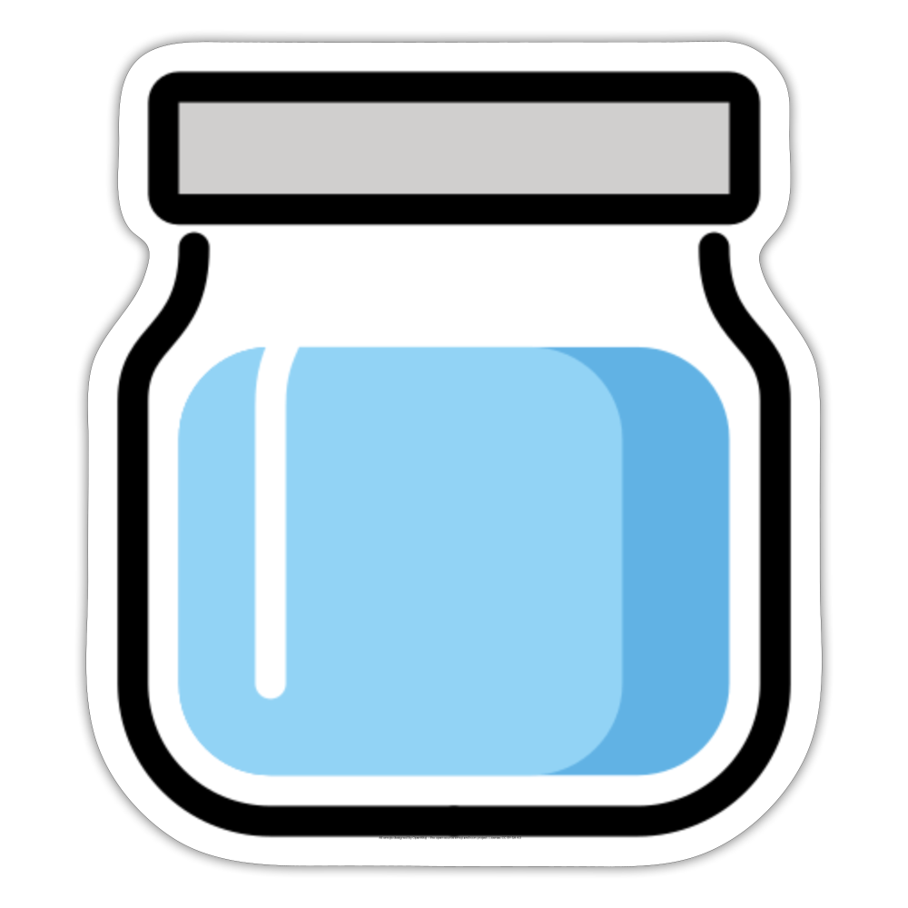 Jar with Blue Content Moji Sticker - Emoji.Express - white matte