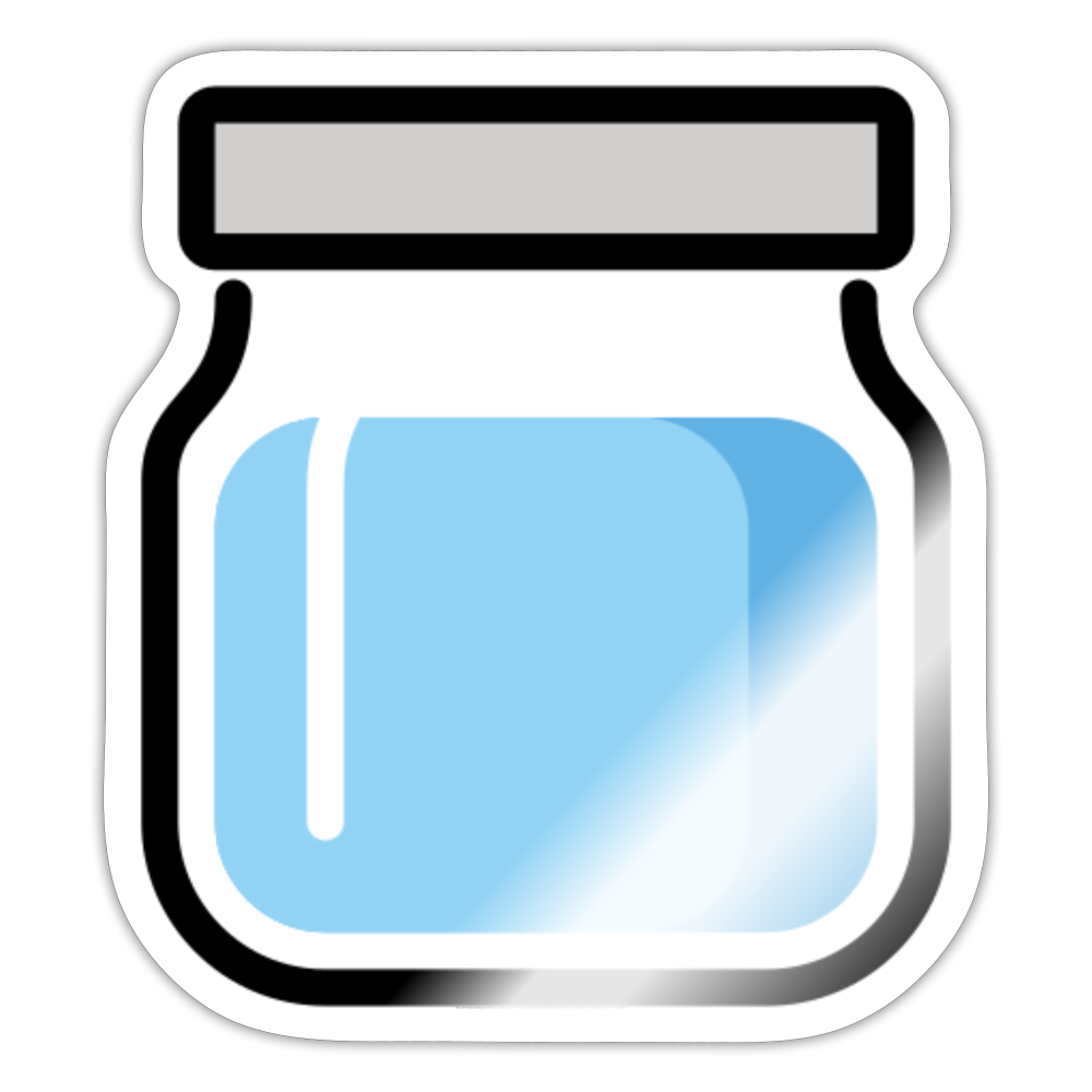 Jar with Blue Content Moji Sticker - Emoji.Express - white glossy