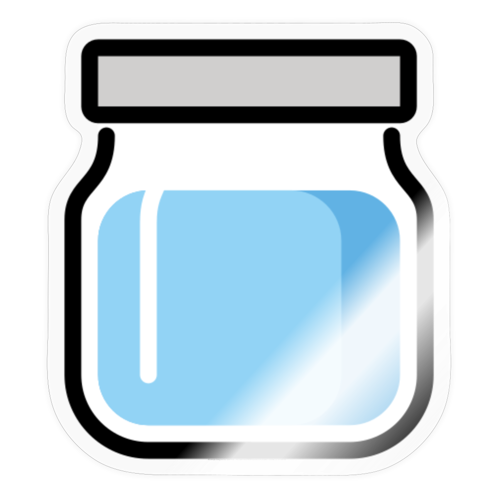 Jar with Blue Content Moji Sticker - Emoji.Express - transparent glossy