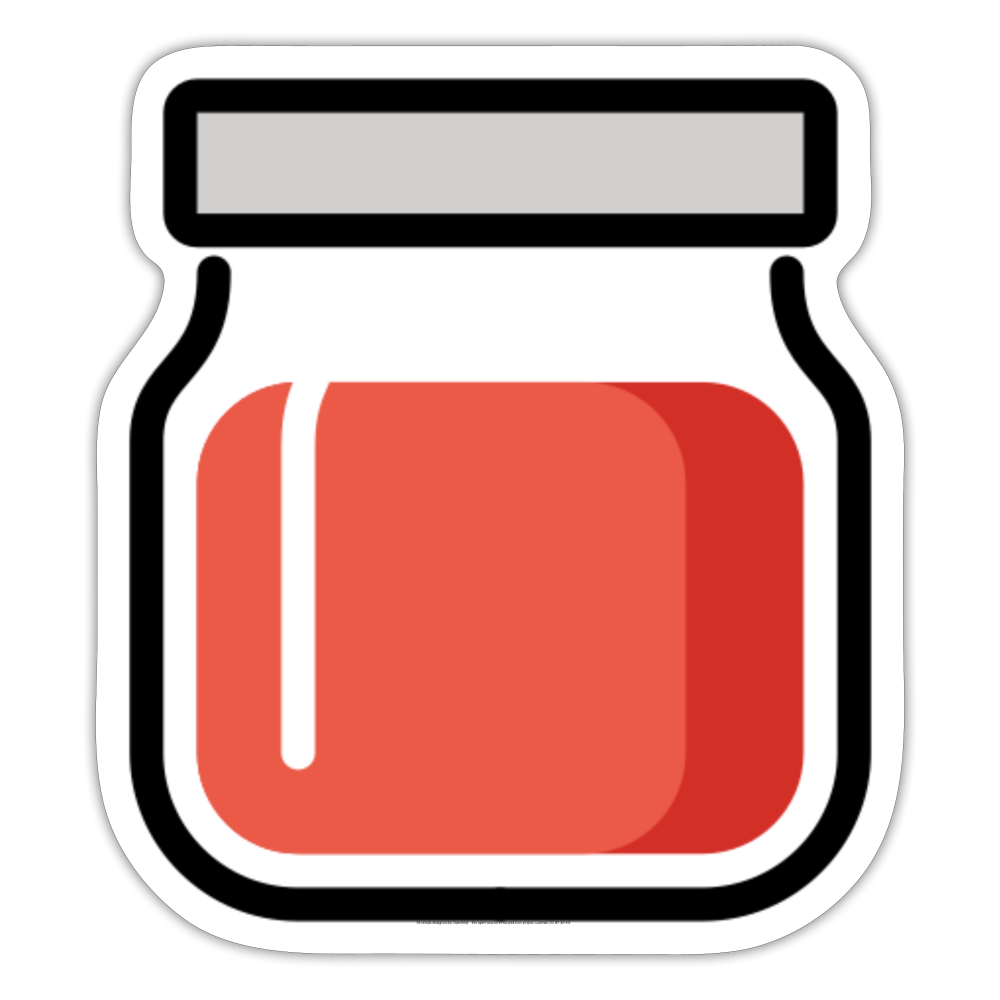 Jar with Red Content Moji Sticker - Emoji.Express - white matte