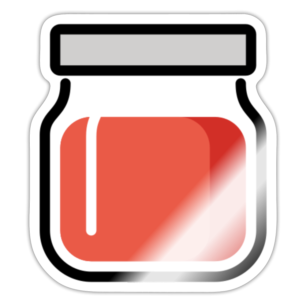 Jar with Red Content Moji Sticker - Emoji.Express - white glossy
