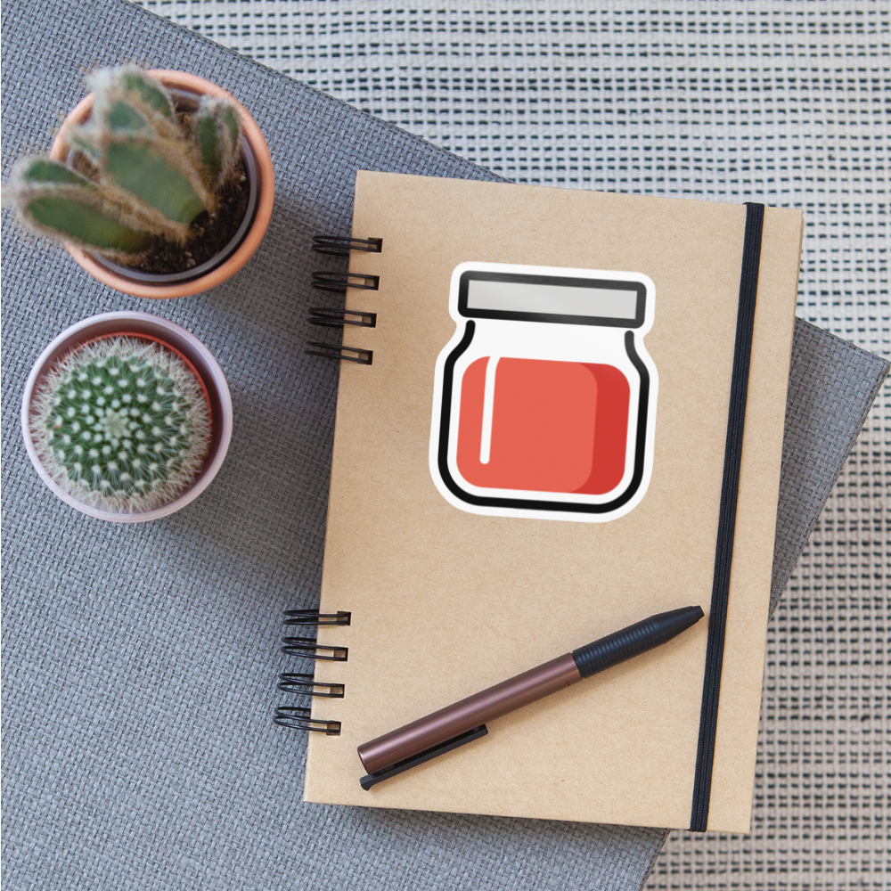 Jar with Red Content Moji Sticker - Emoji.Express - white glossy