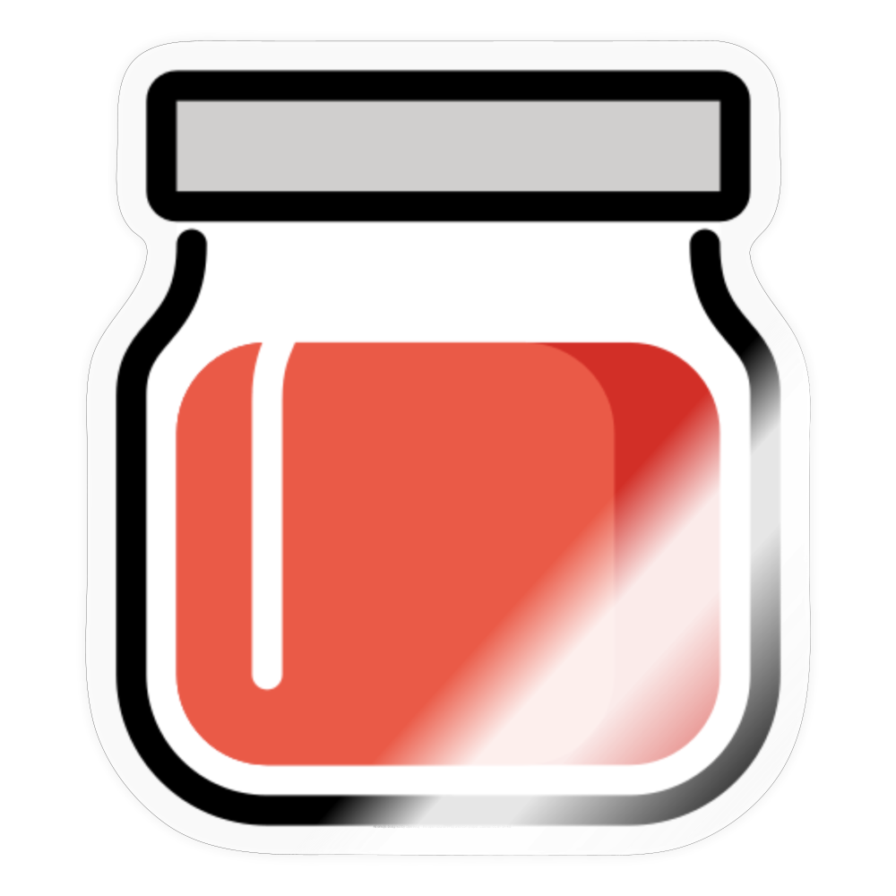 Jar with Red Content Moji Sticker - Emoji.Express - transparent glossy