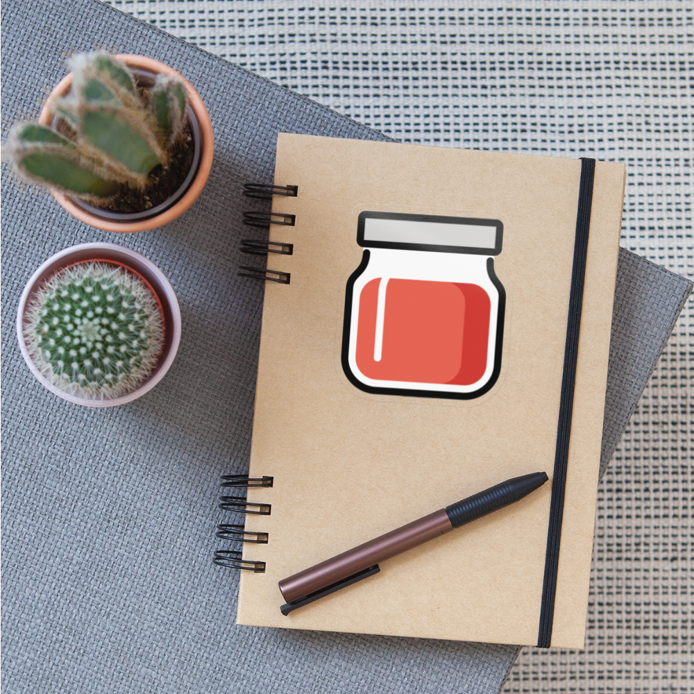 Jar with Red Content Moji Sticker - Emoji.Express - transparent glossy