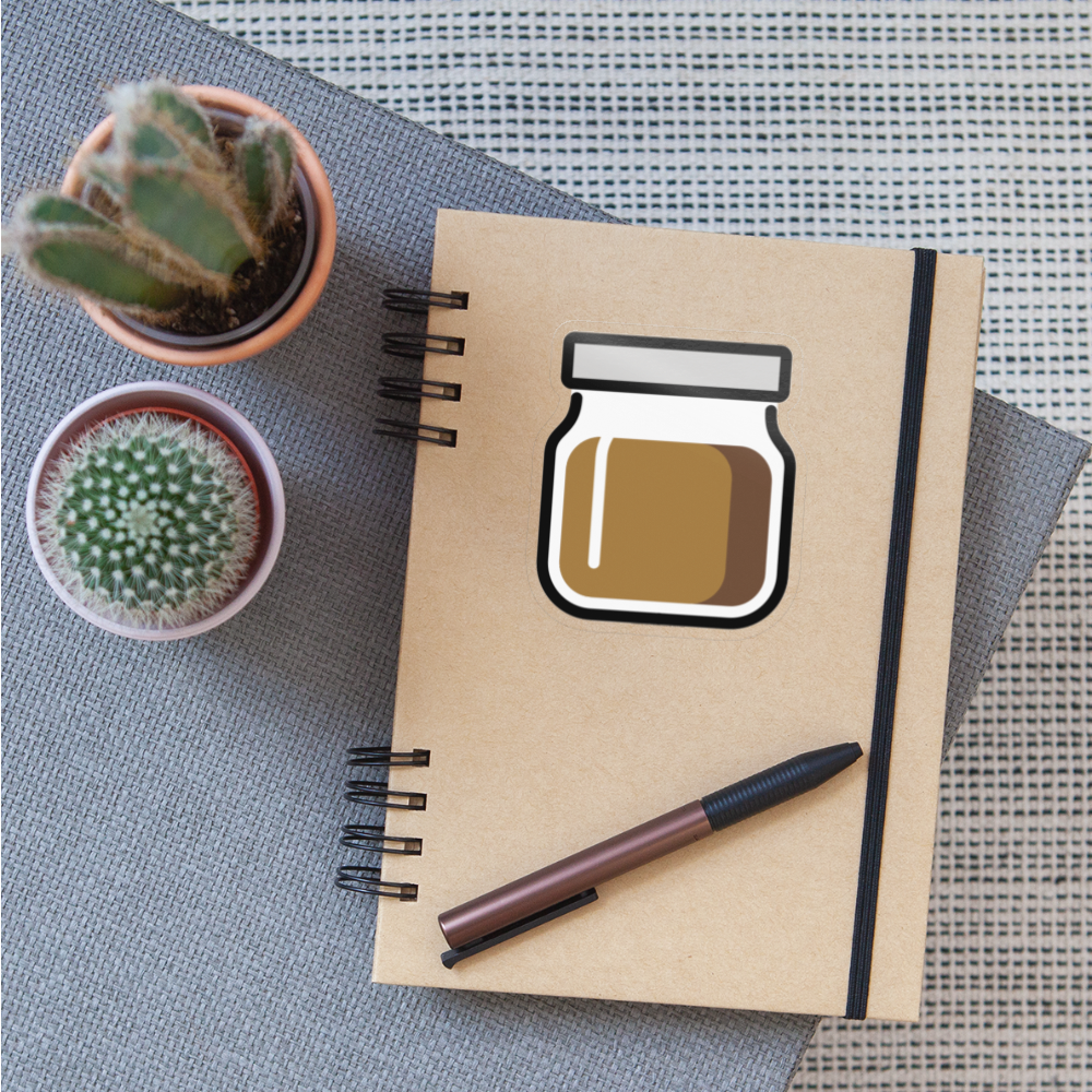 Jar with Brown Content Moji Sticker - Emoji.Express - transparent glossy