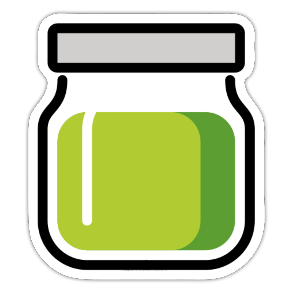 Jar with Green Content Moji Sticker - Emoji.Express - white matte