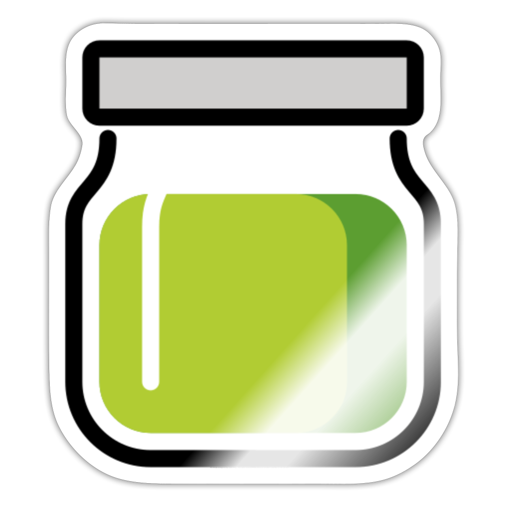 Jar with Green Content Moji Sticker - Emoji.Express - white glossy