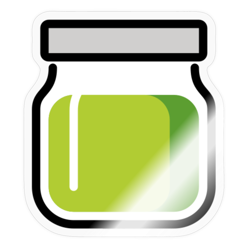 Jar with Green Content Moji Sticker - Emoji.Express - transparent glossy