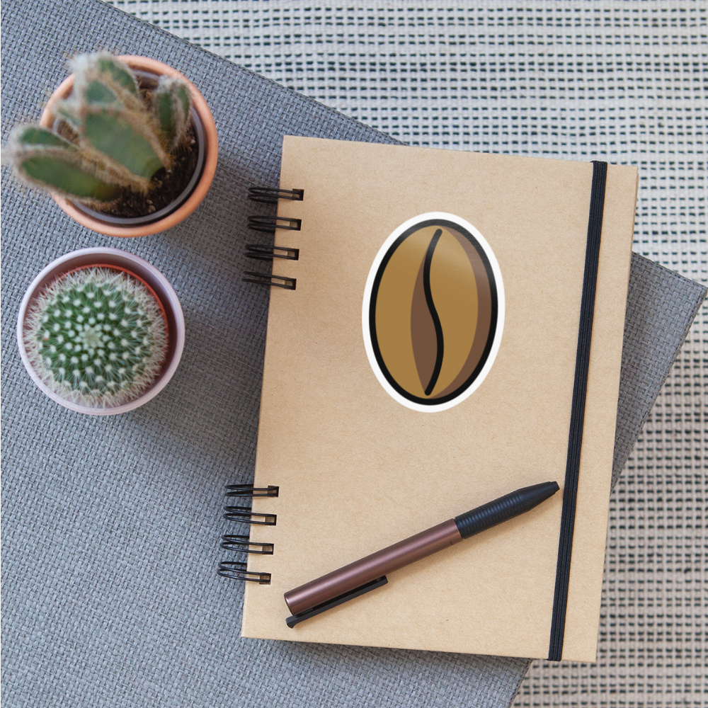 Roasted Coffee Bean Moji Sticker - Emoji.Express - white glossy