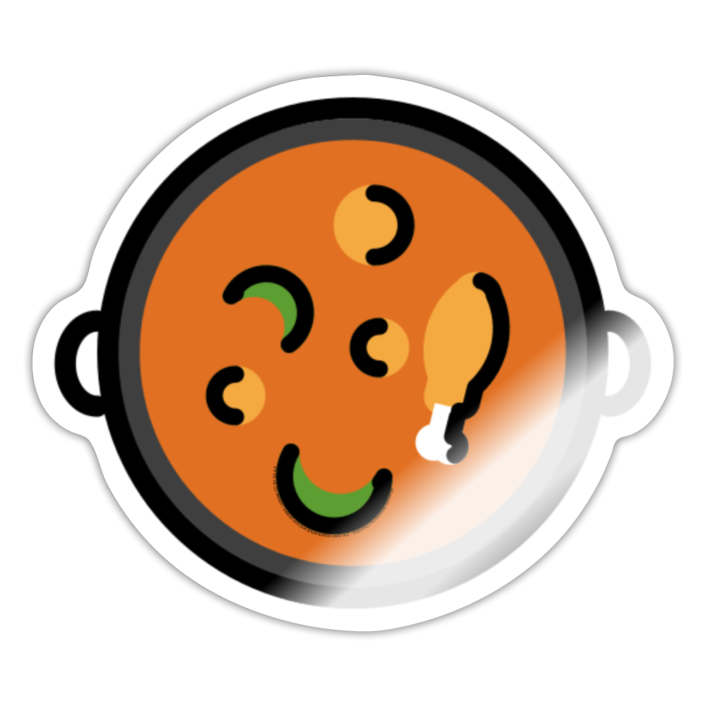 Shallow Pan of Food Moji Sticker - Emoji.Express - white glossy
