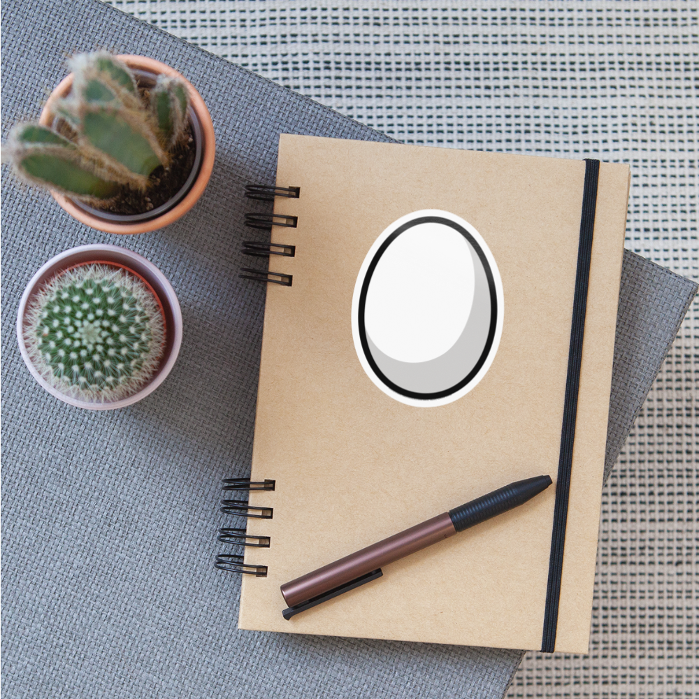 Egg Moji Sticker - Emoji.Express - white glossy