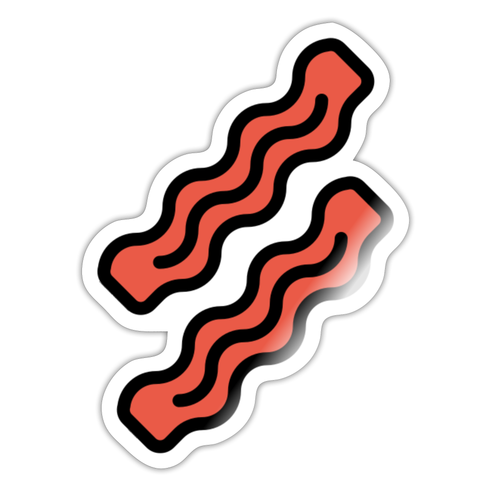 Bacon Moji Sticker - Emoji.Express - white glossy