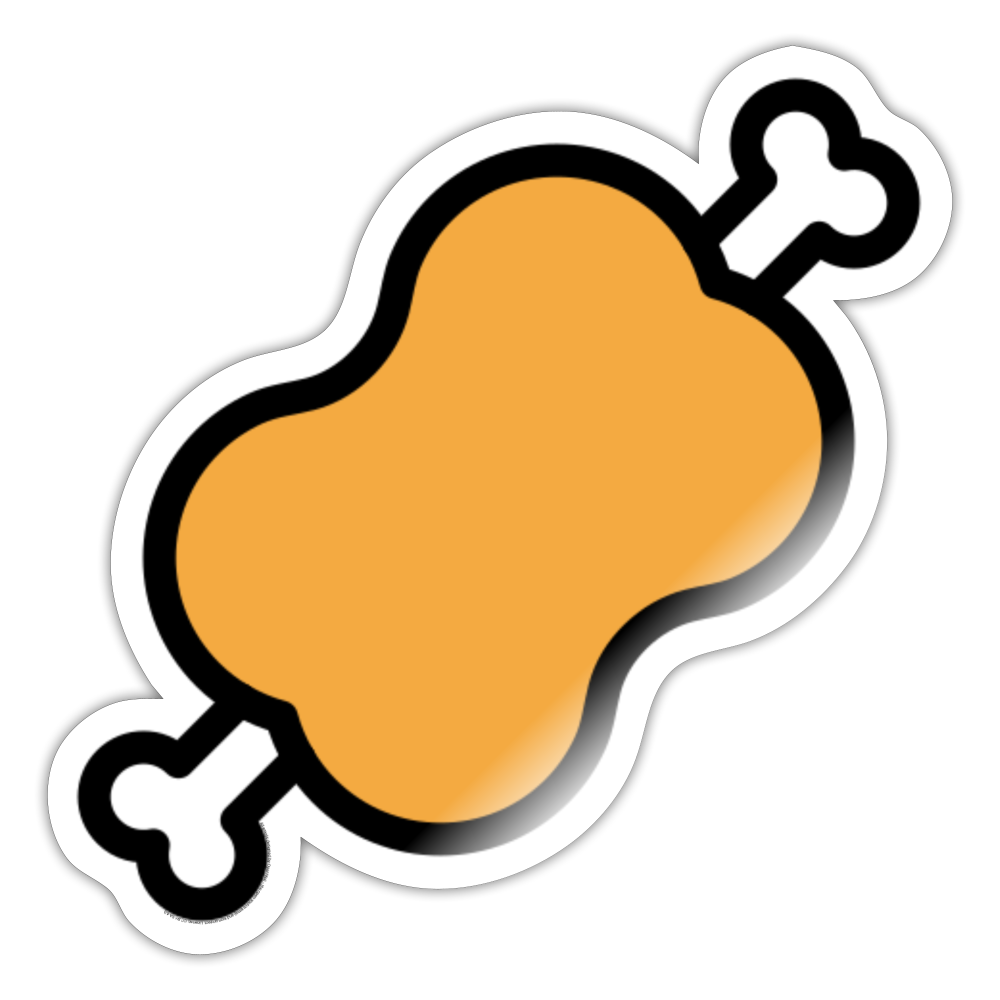 Meat on Bone Moji Sticker - Emoji.Express - white glossy