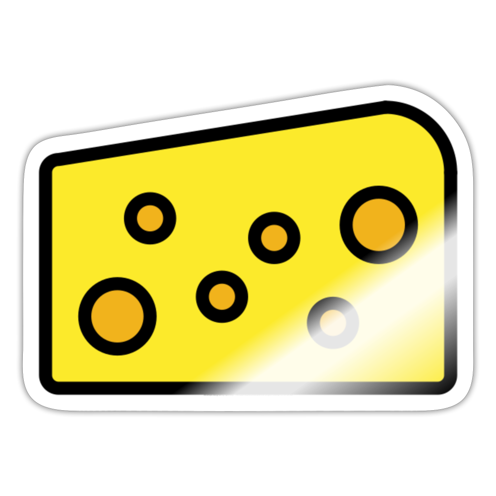 Cheese Wedge Moji Sticker - Emoji.Express - white glossy