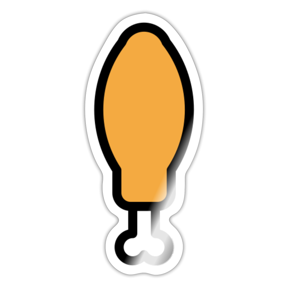 Poultry Leg Moji Sticker - Emoji.Express - white glossy
