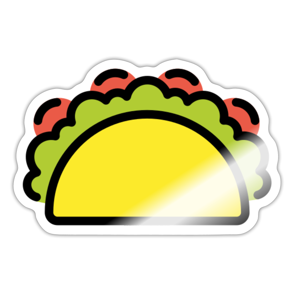 Taco Moji Sticker - Emoji.Express - white glossy