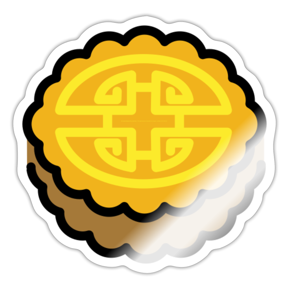 Moon Cake Moji Sticker - Emoji.Express - white glossy