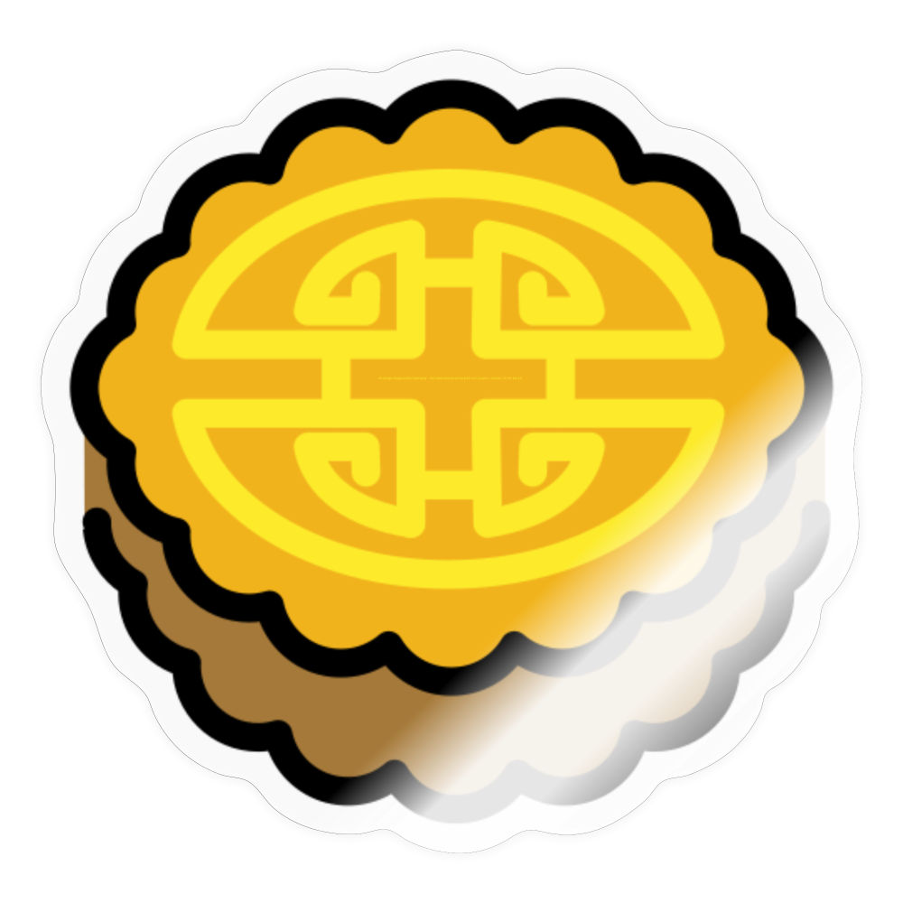 Moon Cake Moji Sticker - Emoji.Express - transparent glossy