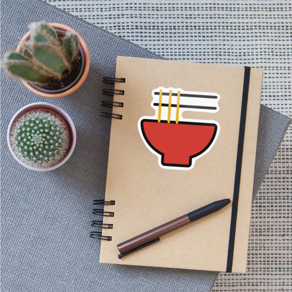 Steaming Bowl Moji Sticker - Emoji.Express - white glossy