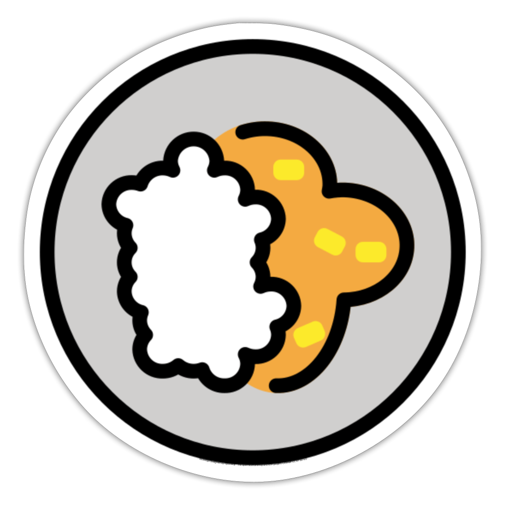 Curry Rice Moji Sticker - Emoji.Express - white matte
