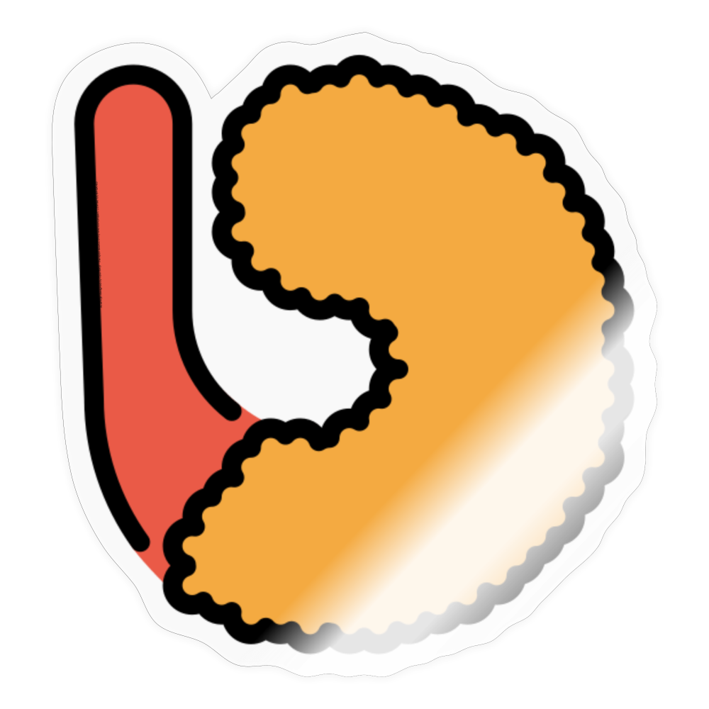 Fried Shrimp Moji Sticker - Emoji.Express - transparent glossy
