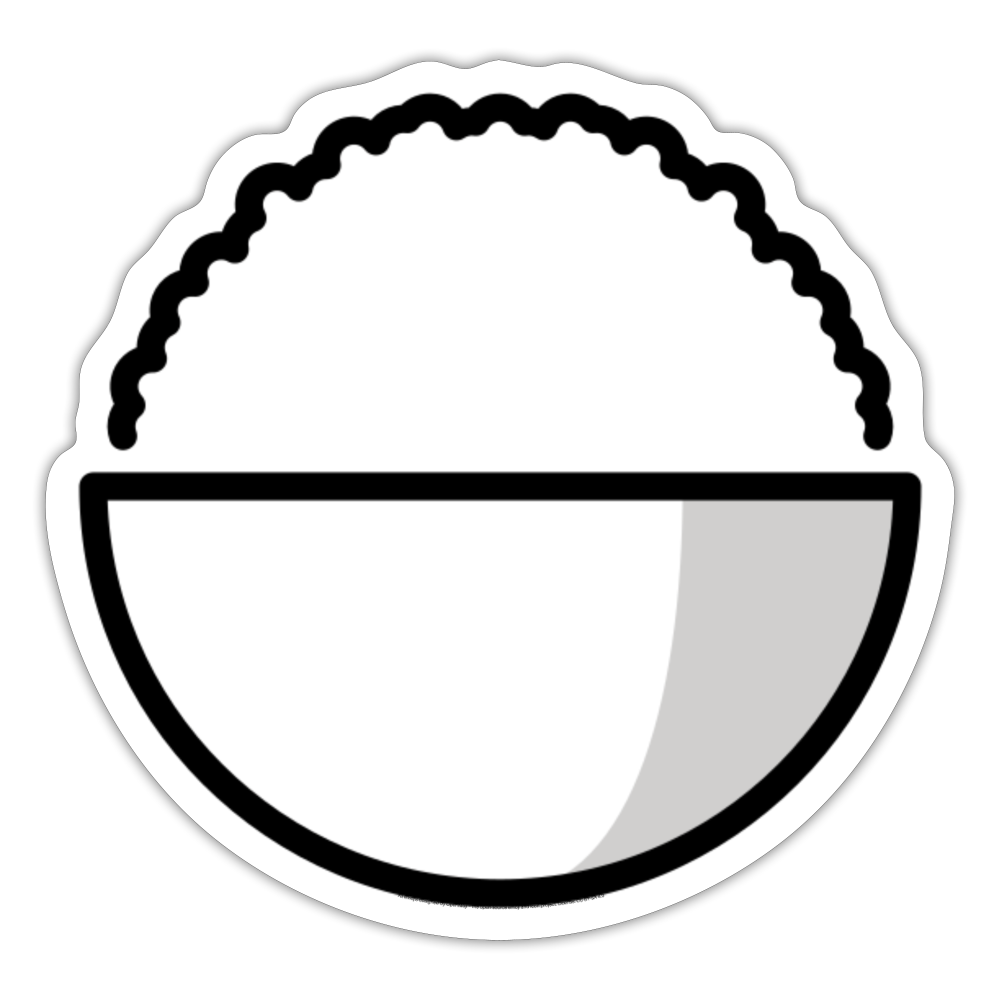 Cooked Rice Moji Sticker - Emoji.Express - white matte