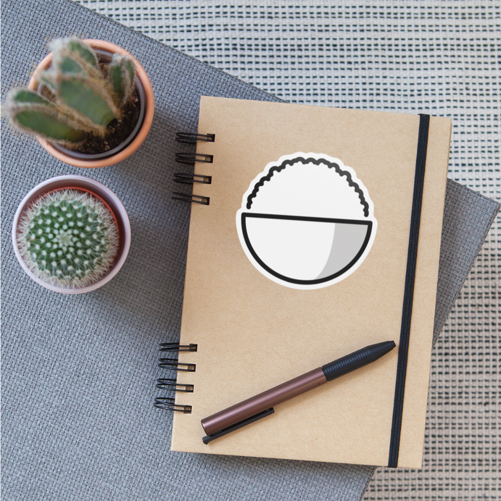 Cooked Rice Moji Sticker - Emoji.Express - white matte
