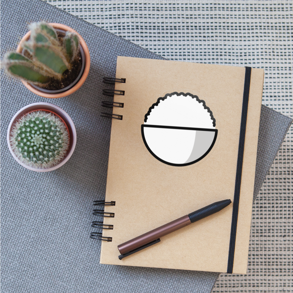 Cooked Rice Moji Sticker - Emoji.Express - transparent glossy