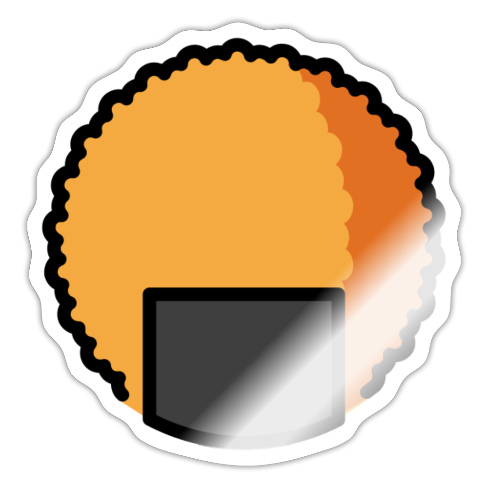Rice Cracker Moji Sticker - Emoji.Express - white glossy