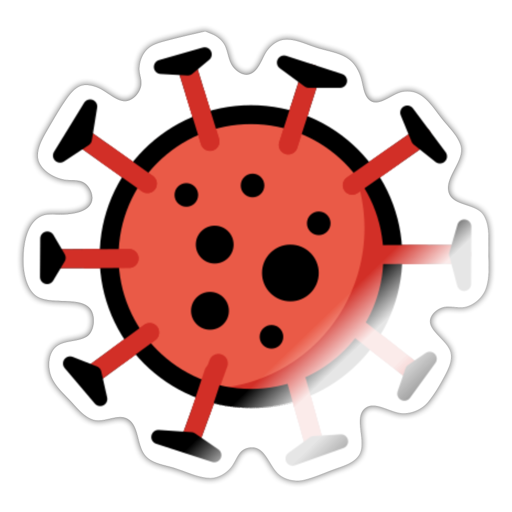 Microbe Moji Sticker - Emoji.Express - white glossy