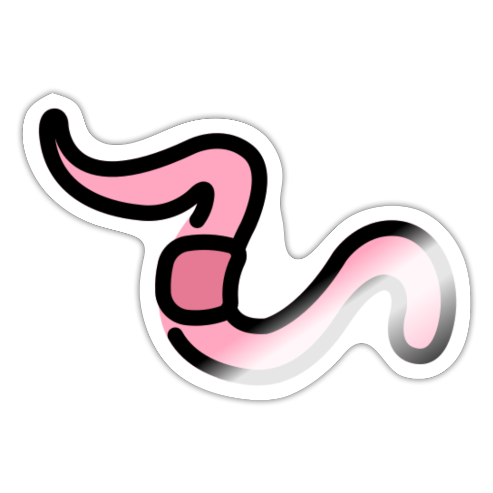 Worm Moji Sticker - Emoji.Express - white glossy