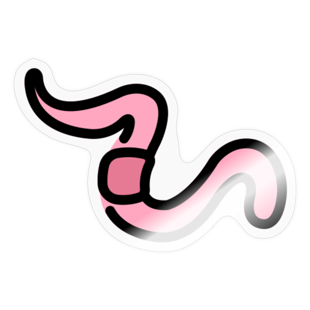 Worm Moji Sticker - Emoji.Express - transparent glossy