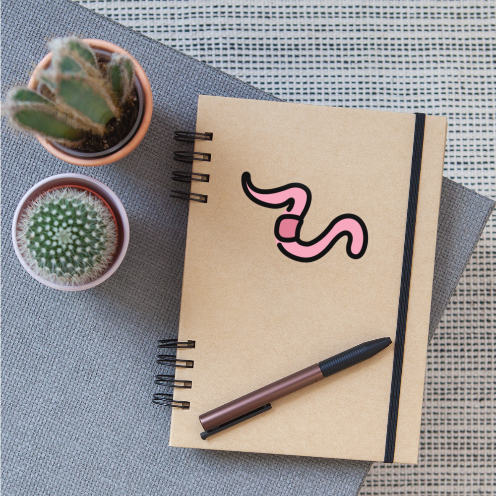 Worm Moji Sticker - Emoji.Express - transparent glossy