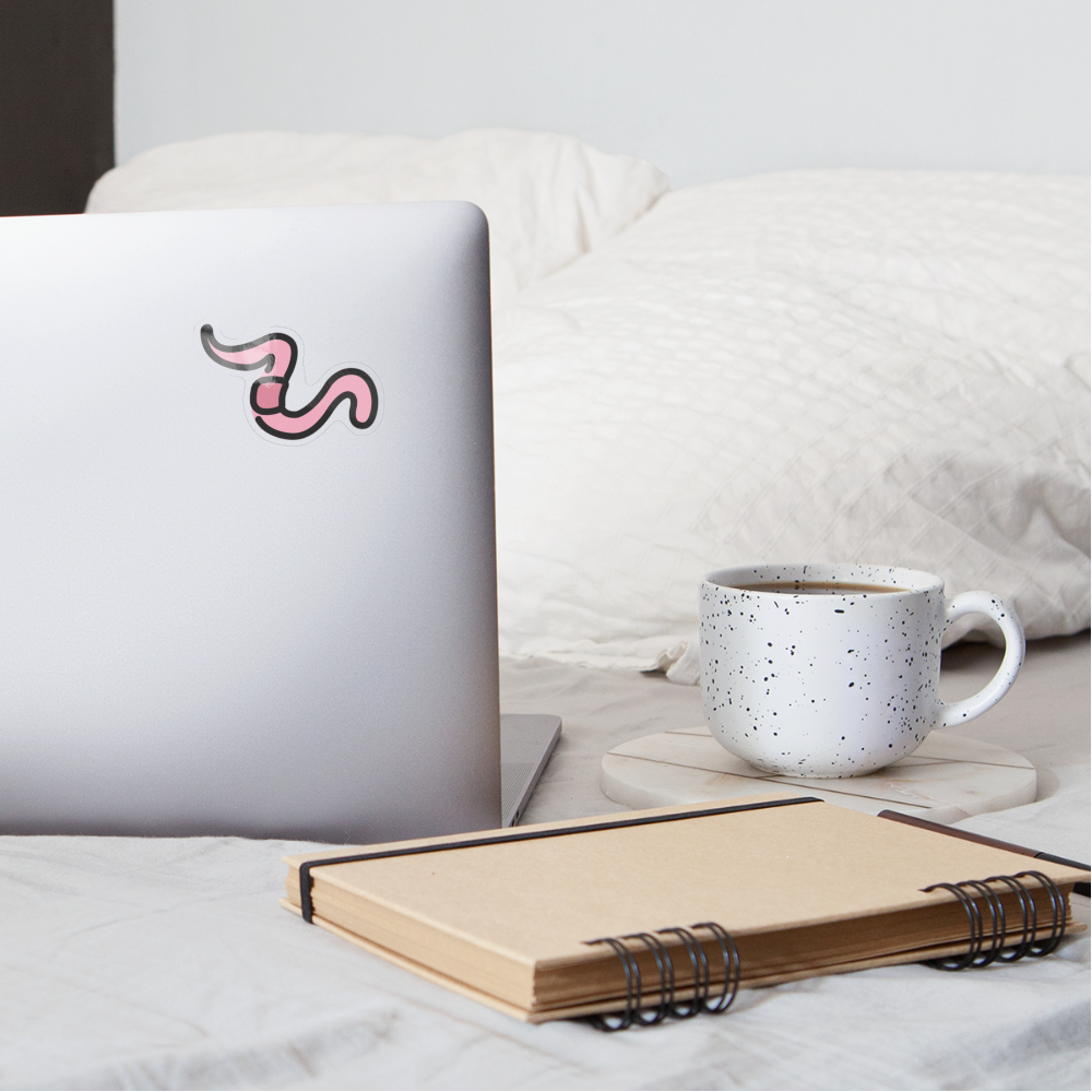 Worm Moji Sticker - Emoji.Express - transparent glossy