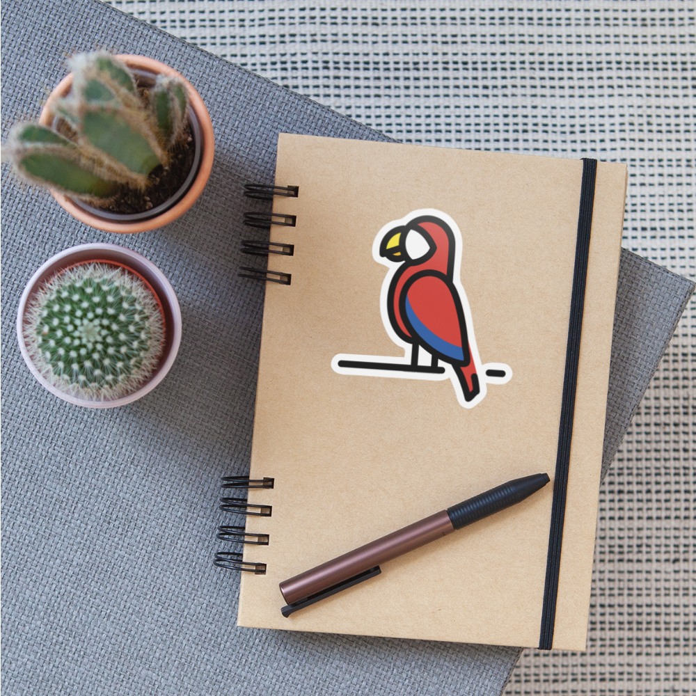 Parrot Moji Sticker - Emoji.Express - white matte